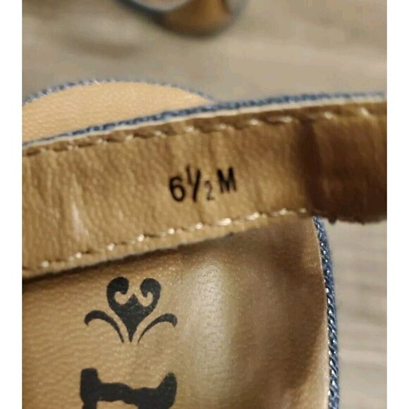 Mudd Casual Woven Strappy Slingback Wedge Sandals Womens Size 6.5 Blue - Picture 10 of 11